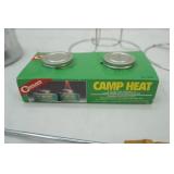 Vintage Comet Aluminum Coffee Pot, Camp Heat Fuel Cans, Stands, Grilling Fork