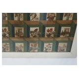 Vintage Framed Art & Large Embroidery Hoop 18" diameter