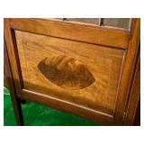 LR - Antique Edwardian Satinwood Inlay Curved Glass Display Cabinet