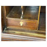 LR - Vintage New England Hepplewhite Step Back Tambour Flip Top Secretary Desk