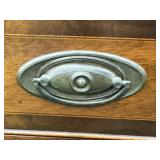 LR - Vintage New England Hepplewhite Step Back Tambour Flip Top Secretary Desk