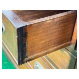 LR - Vintage New England Hepplewhite Step Back Tambour Flip Top Secretary Desk