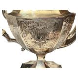 K - Antique Sterling Silver Teapot 1 1/2 Pint Ornate Monogrammed