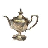 K - Antique Sterling Silver Teapot 1 1/2 Pint Ornate Monogrammed