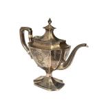 K - Antique Sterling Silver Teapot 1 1/2 Pint Ornate Monogrammed