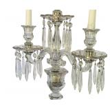 LR - Pair of Vintage Crystal 3-Arm Candelabra with Prisms