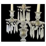 LR - Pair of Vintage Crystal 3-Arm Candelabra with Prisms