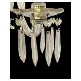 LR - Pair of Vintage Crystal 3-Arm Candelabra with Prisms