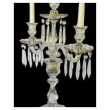 LR - Pair of Vintage Crystal 3-Arm Candelabra with Prisms