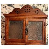 K - Antique Edwardian Wooden Tobacco Wall Cabinet