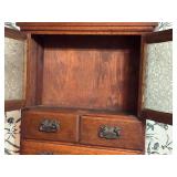 K - Antique Edwardian Wooden Tobacco Wall Cabinet