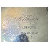 LR - Pair of Vintage International Sterling Silver Lord Saybrook Candlesticks with Glass Hurricane Shades