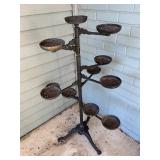 Vintage 10-Arm Cast Iron Plant Stand
