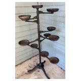 Vintage 10-Arm Cast Iron Plant Stand