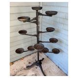 Vintage 10-Arm Cast Iron Plant Stand