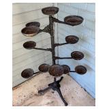 Vintage 10-Arm Cast Iron Plant Stand
