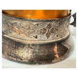 K - Antique Victorian Simpson Hall Miller Amberina Pickle Castor with Tongs