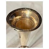 LR - Set of 3 Vintage Sterling and Glass Vases and Candle Holder