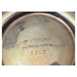 LR - Set of 3 Vintage Sterling and Glass Vases and Candle Holder