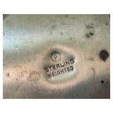 LR - Set of 3 Vintage Sterling and Glass Vases and Candle Holder