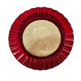 LR - Antique Amberina Ruffled Edge Art Glass Bowl