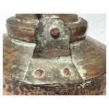 LR - Antique Middle Eastern Hand-Hammered Copper Kettle with Goose Neck