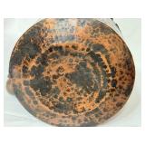 LR - Antique Middle Eastern Hand-Hammered Copper Kettle with Goose Neck