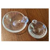 LR - Set of 2 Vintage Steuben Glass Bowls Including a Vintage Steuben Olive Dish / Snail Dish