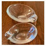 LR - Set of 2 Vintage Steuben Glass Bowls Including a Vintage Steuben Olive Dish / Snail Dish