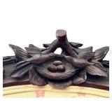 Antique Victorian Parlor Chair with Carved Birds and Floral Details