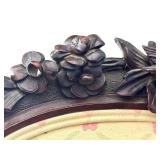 Antique Victorian Parlor Chair with Carved Birds and Floral Details