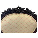 Antique Victorian Parlor Chair with Carved Birds and Floral Details