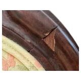 Antique Victorian Parlor Chair with Carved Birds and Floral Details