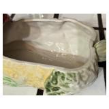 K - Vietri Botanical Collection Vintage Ceramic Anthropomorphic Vegetable Bunny Rabbit Covered Dish