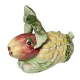 K - Vietri Botanical Collection Vintage Ceramic Anthropomorphic Vegetable Bunny Rabbit Covered Dish