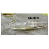 LR - Vintage Steuben Signed Crystal Heron Figure