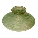 K - Vintage Consolidated Glass Bowl with Floral Relief, 11 Inch