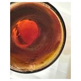 K - Antique Amberina Art Glass Basket