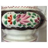 K - Vintage English Porcelain Tea Set with Hand-Painted Floral Designs