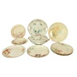 LR - Vintage Haviland France and MZ Austria Hand Painted Porcelain Dish Set with Covered Vegetable Dish