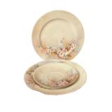 LR - Vintage Haviland France and MZ Austria Hand Painted Porcelain Dish Set with Covered Vegetable Dish