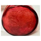 LR - Antique Amberina Glass Pitcher and Tumbler Set