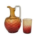 LR - Antique Amberina Glass Pitcher and Tumbler Set