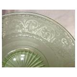 LR - Antique Glassware Collection: Cambridge Rose Candelabra, Chantilly Lace Platter, EAPG Dishes & Creamer