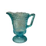 LR - Antique Glassware Collection: Cambridge Rose Candelabra, Chantilly Lace Platter, EAPG Dishes & Creamer