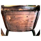 LR - Antique Victorian Wooden Rocking Chair with Embroidered Backrest