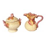 LR - Antique Amphora Cream and Sugar Set Riessner Stellmacher Kessel Art Nouveau Porcelain