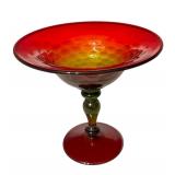 LR - Antique Cambridge Glass Rubina Compote