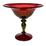 LR - Antique Cambridge Glass Rubina Compote