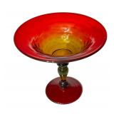 LR - Antique Cambridge Glass Rubina Compote